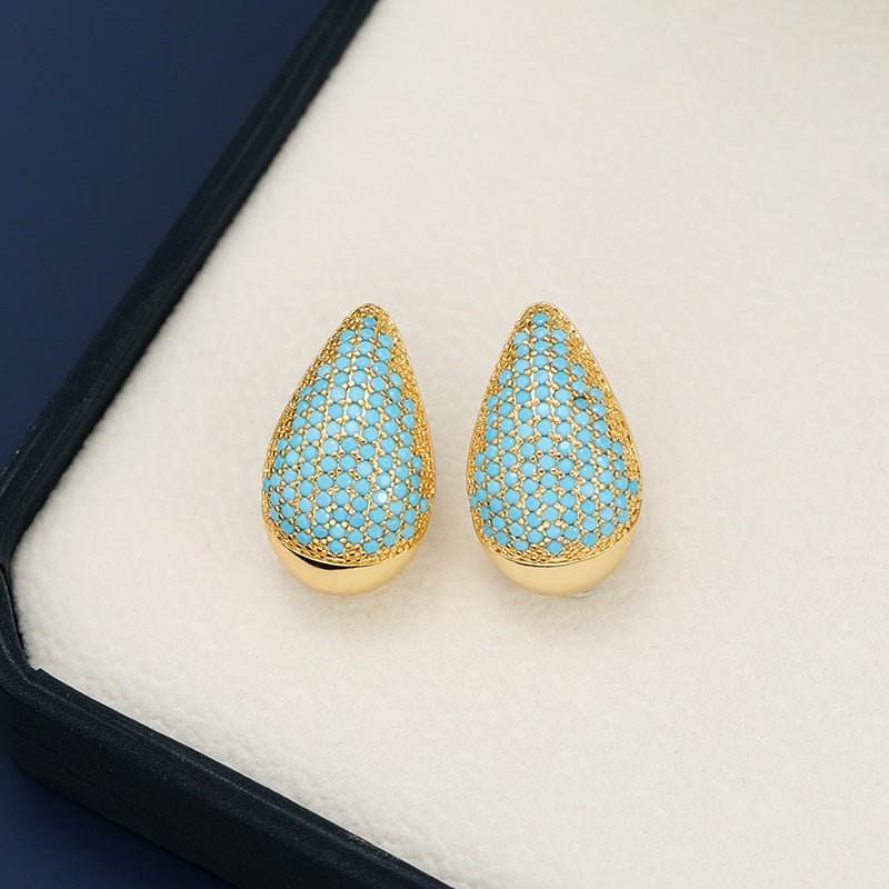 18K Gold-Plated Zircon Teardrop Earring - Delanoir