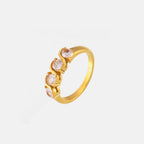 Stainless Steel Inlaid Zircon Ring - Delanoir