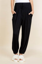 Super Lady Full Size Drawstring Elastic Waist Joggers with Pockets - Delanoir