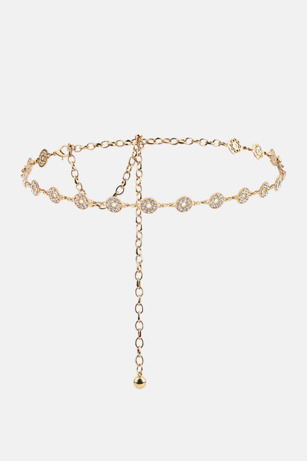 Rhinestone Decor Zinc Alloy Belt - Delanoir