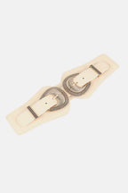 Shell Double Buckle Elastic Wide Belt - Delanoir