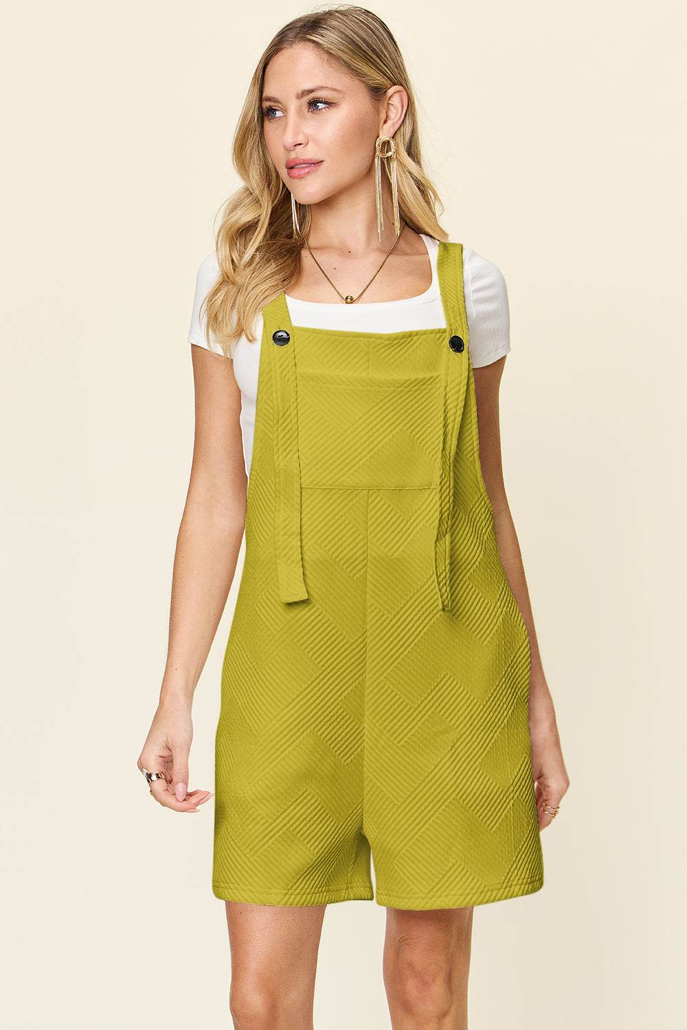 Double Take Full Size Texture Sleeveless Romper - Delanoir