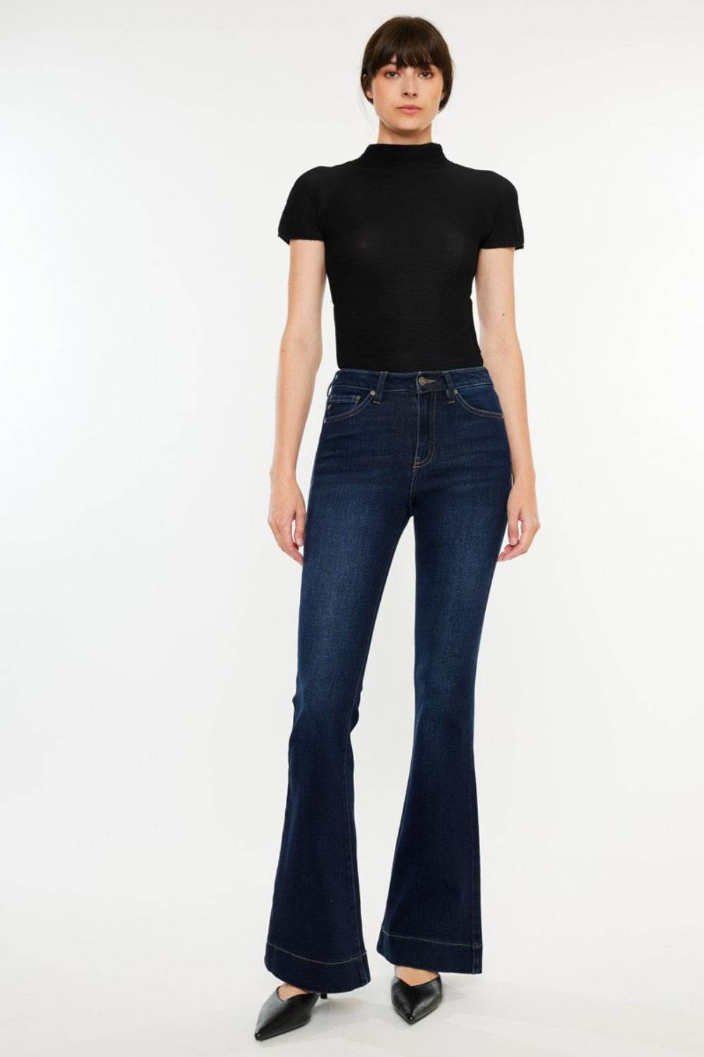 Kancan High Rise Slim Flare Jeans - Delanoir