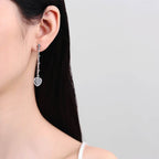 2 Carat Moissanite Zircon 925 Sterling Silver Heart Earrings - Delanoir