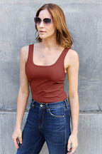 Basic Bae Full Size Square Neck Wide Strap Tank - Delanoir