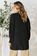 Basic Bae Full Size Ribbed Cocoon Cardigan - Delanoir