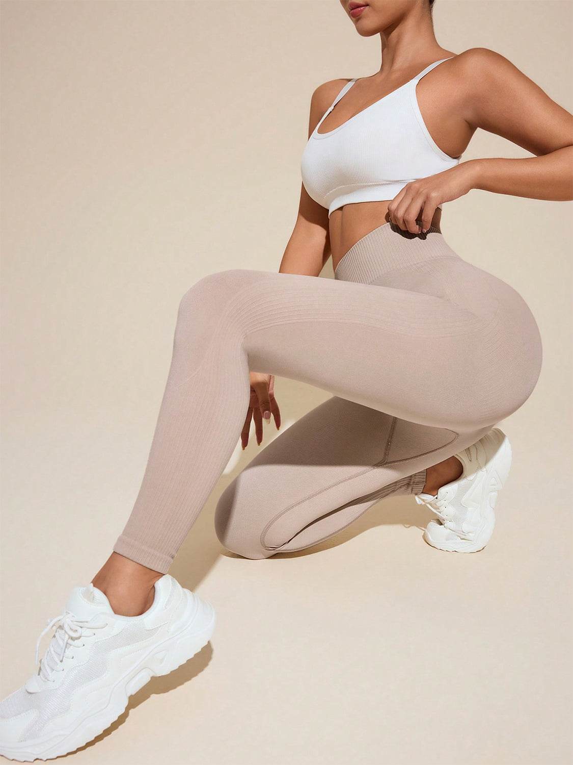 Solid High Rise Active Leggings - Delanoir