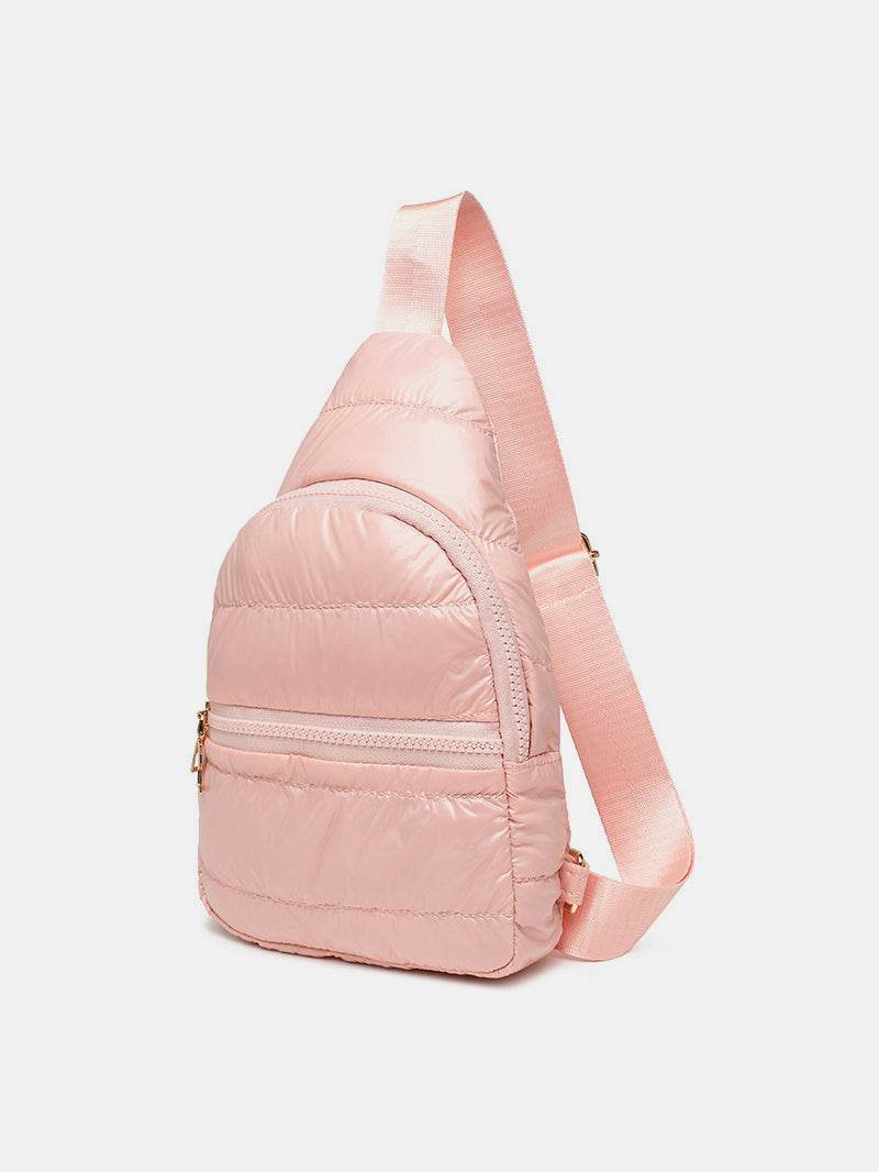 Quilted Adjustable Strap Puffy Sling Bag - Delanoir