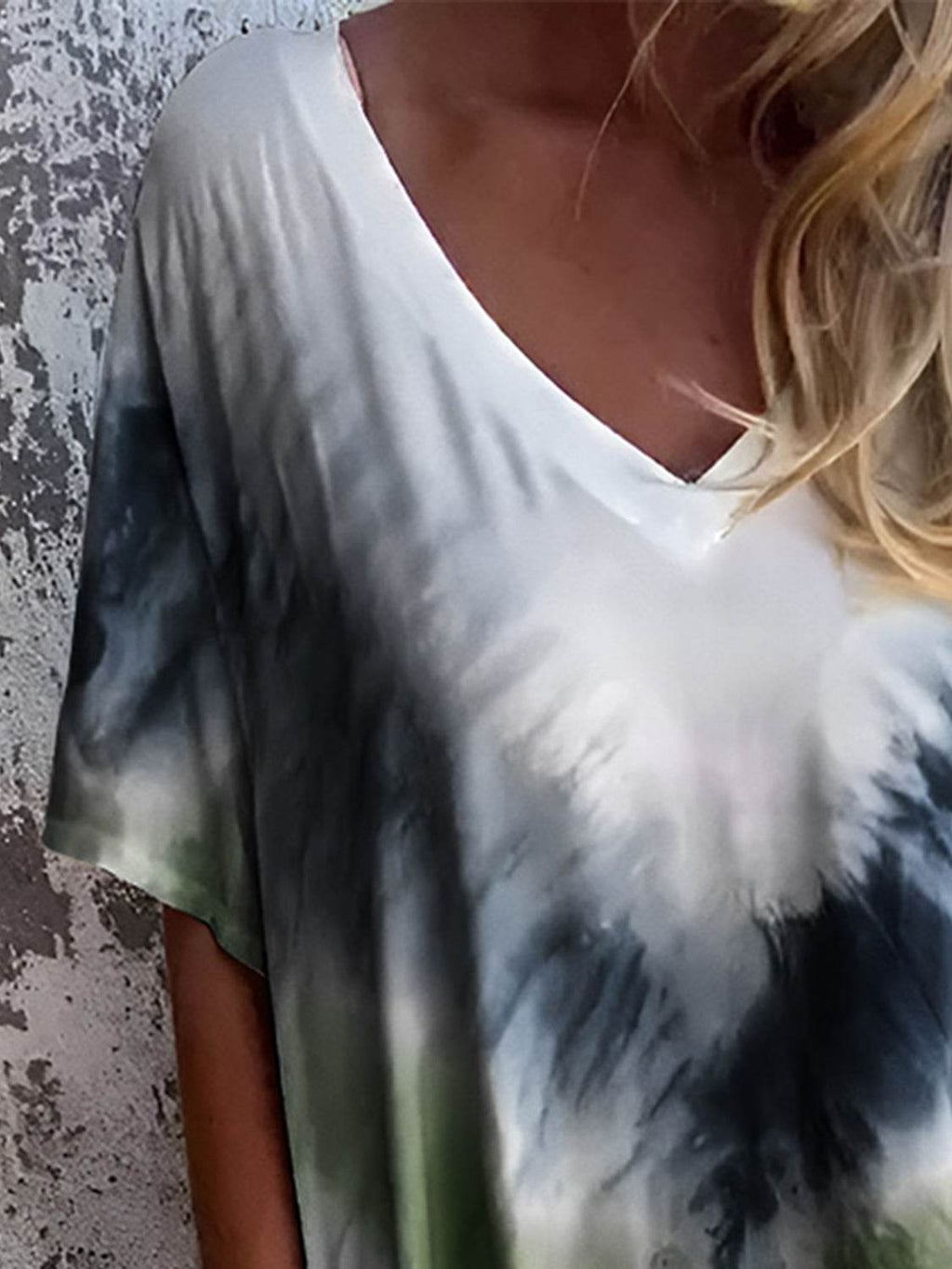 Full Size Pocketed Tie-Dye Short Sleeve Dress - Delanoir