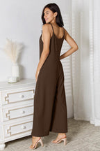 Basic Bae Full Size Spaghetti Strap V-Neck Jumpsuit - Delanoir