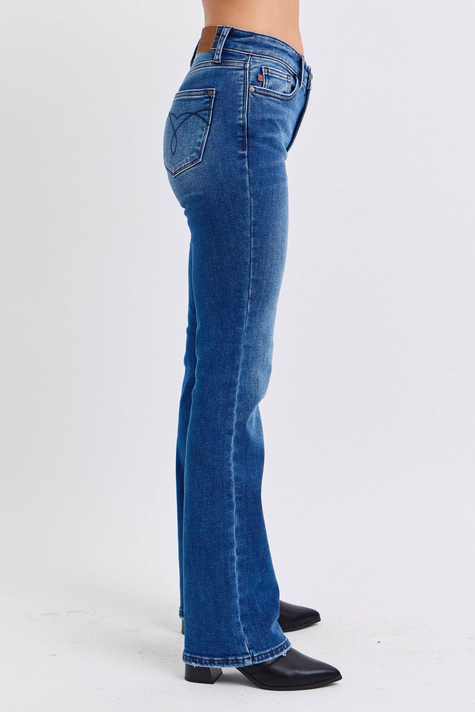 Judy Blue Full Size Run Mid-Rise Bootcut Jeans with Thermal Lining - Delanoir