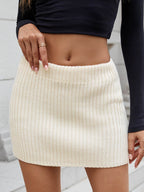 Ribbed Mini Sweater Skirt - Delanoir
