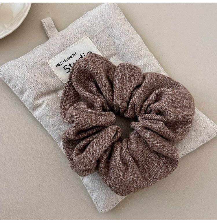 3-Piece Ruched Heathered Elastic Hair Scrunchy - Delanoir