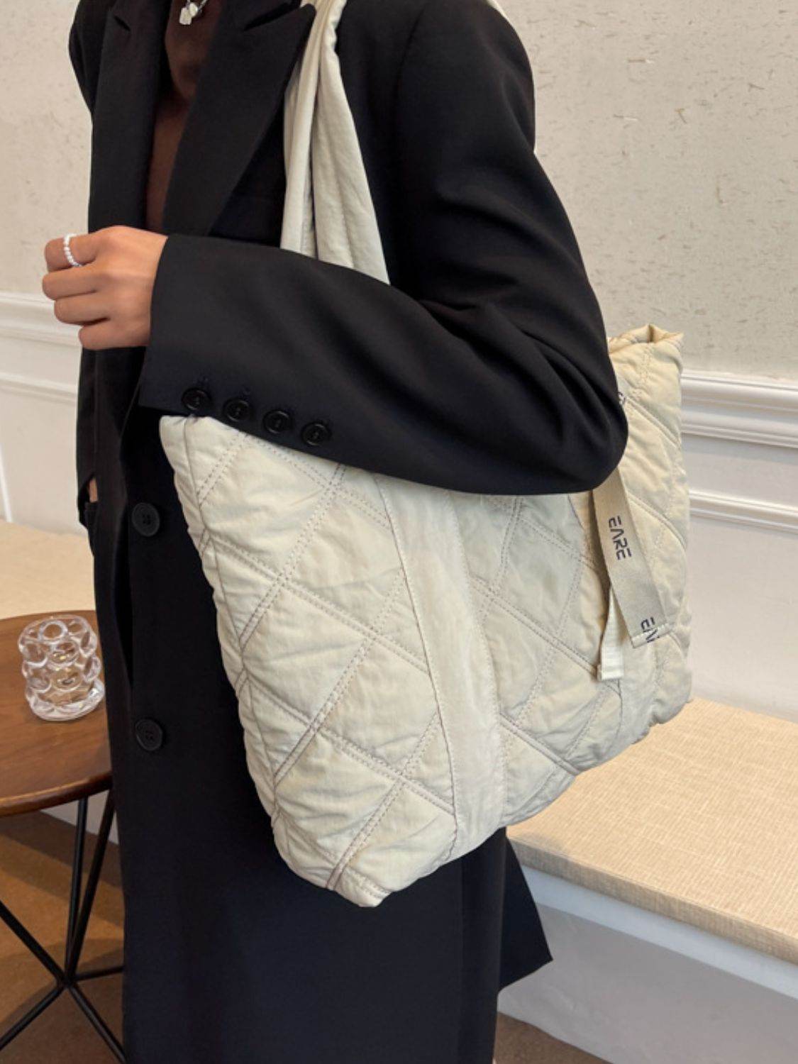 Quilted Nylon Large Tote Bag - Delanoir