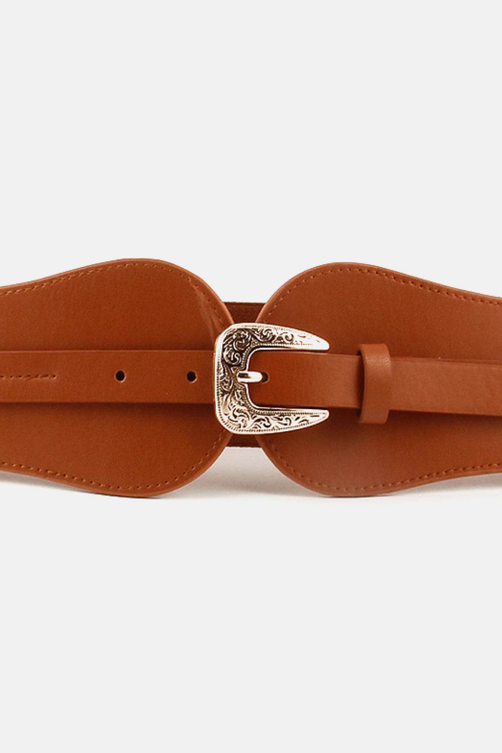 Wide Elastic Belt with Alloy Buckle - Delanoir