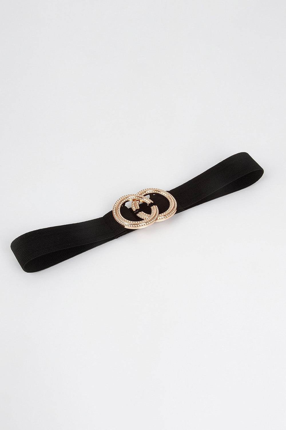 Double Hoop Buckle Elastic Belt - Delanoir
