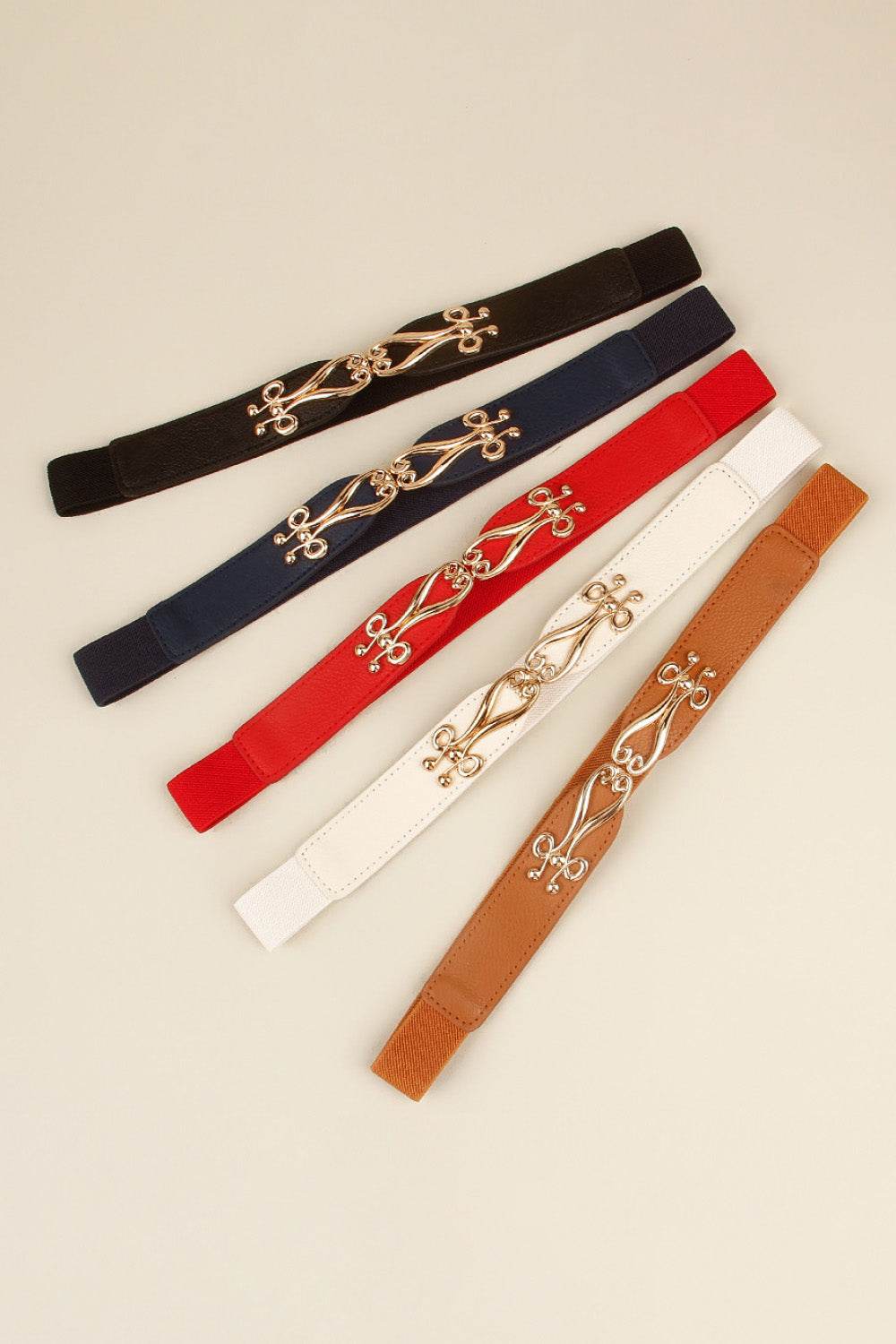 Alloy Buckle Elastic Belt - Delanoir