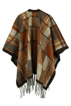 Cloak Sleeve Fringe Detail Poncho - Delanoir