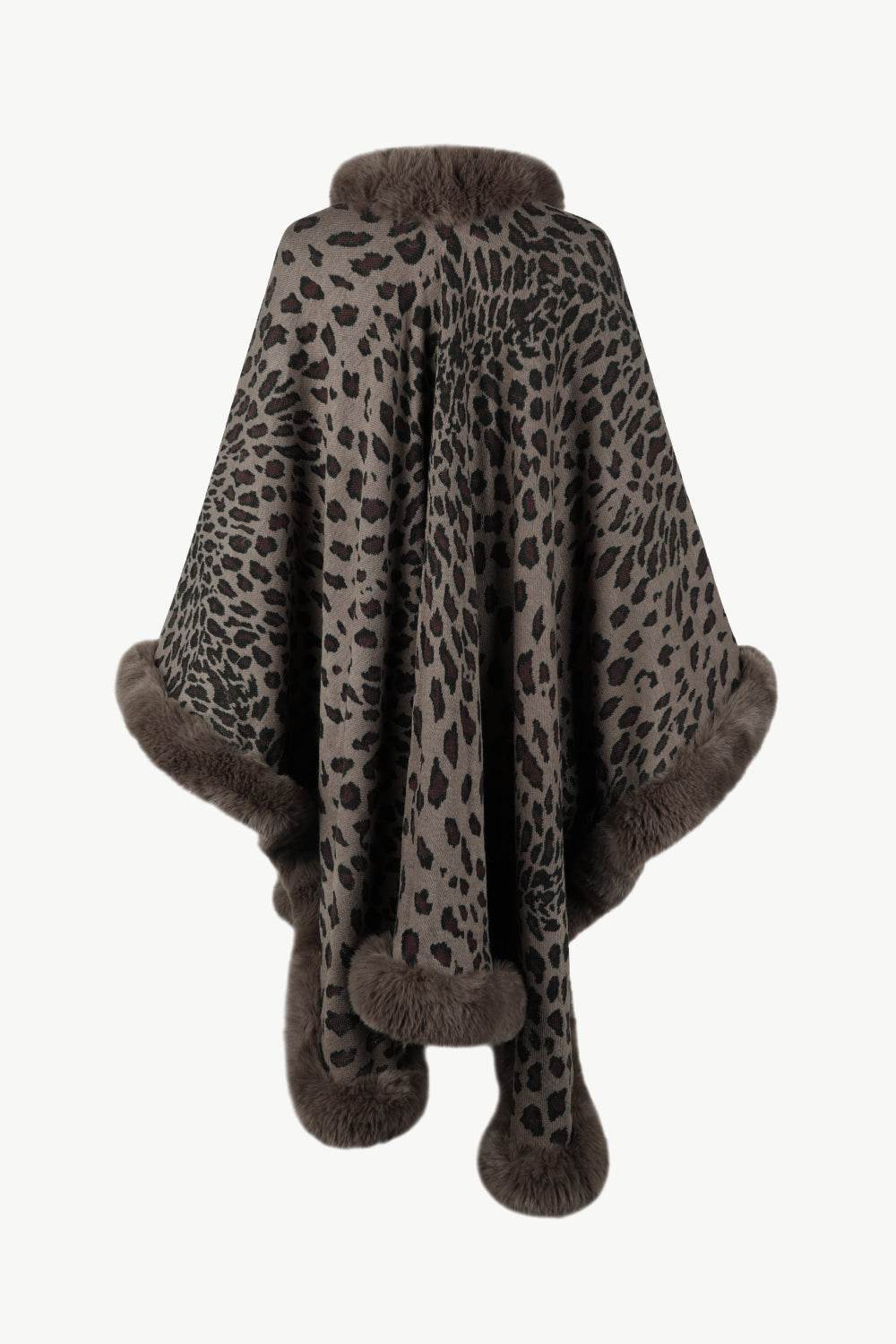 Leopard Open Front Poncho - Delanoir