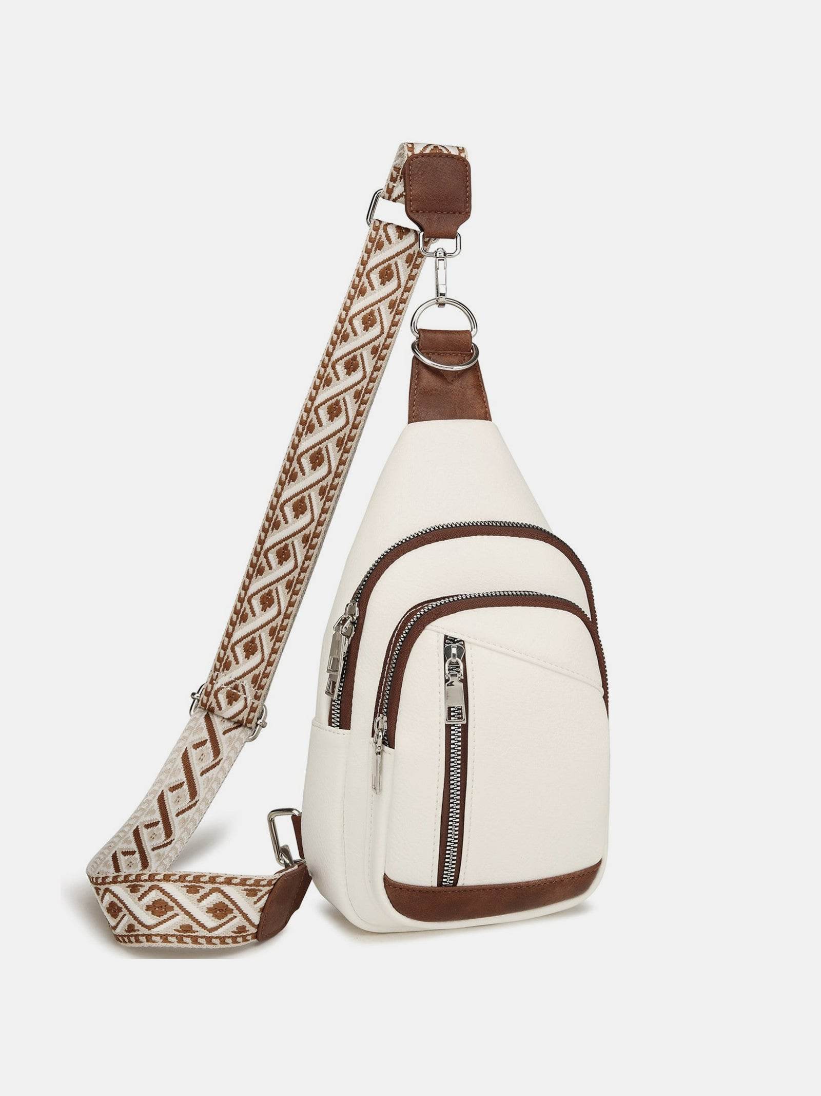 PU Leather Crossbody Bag with Two Detachable Strap - Delanoir