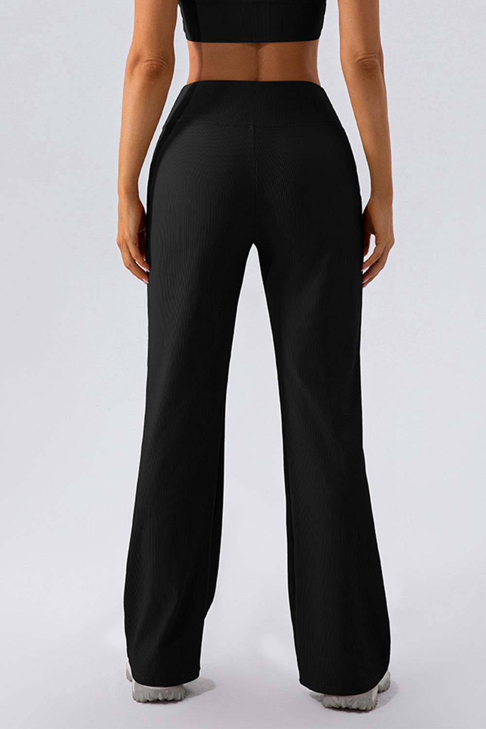 High Waist Straight Active Pants - Delanoir