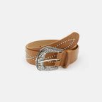 PU Leather Rhinestone Belt - Delanoir