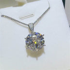 10 Carat Moissanite 925 Sterling Silver Pendant Necklace - Delanoir
