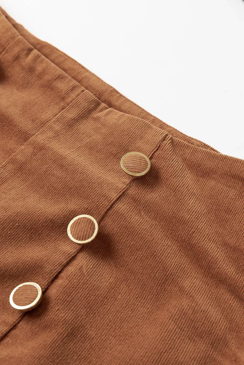 Decorative Button Straight Leg Pants - Delanoir