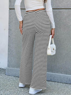 Lovelet Striped Wide Leg Pants - Delanoir