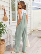 V-Neck Spaghetti Strap Jumpsuit - Delanoir