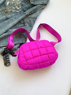 Bubble Texture Adjustable Strap Crossbody Bag - Delanoir