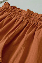 Drawstring Paperbag Waist Wide Leg Pants - Delanoir