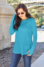 Basic Bae Full Size Round Neck Long Sleeve T-Shirt - Delanoir
