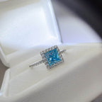 2 Carat Moissanite 925 Sterling Silver Square Shape Ring - Delanoir