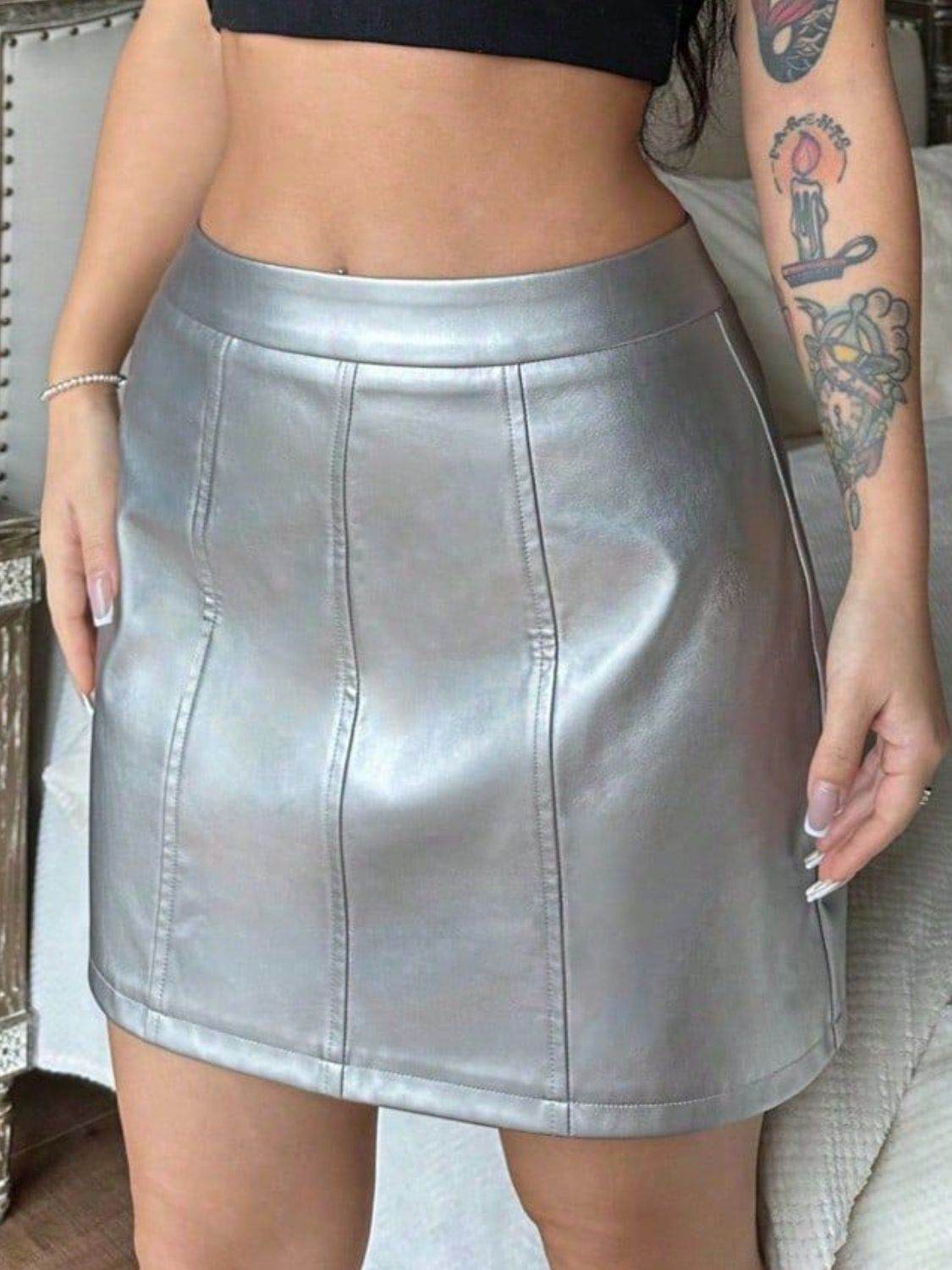 Mini Skirt with Zipper - Delanoir