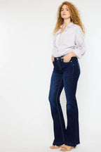 Kancan Mid Rise Slim Flare Jeans - Delanoir
