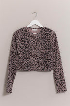 HYFVE Animal Print Snap Down Crop Cardigan - Delanoir