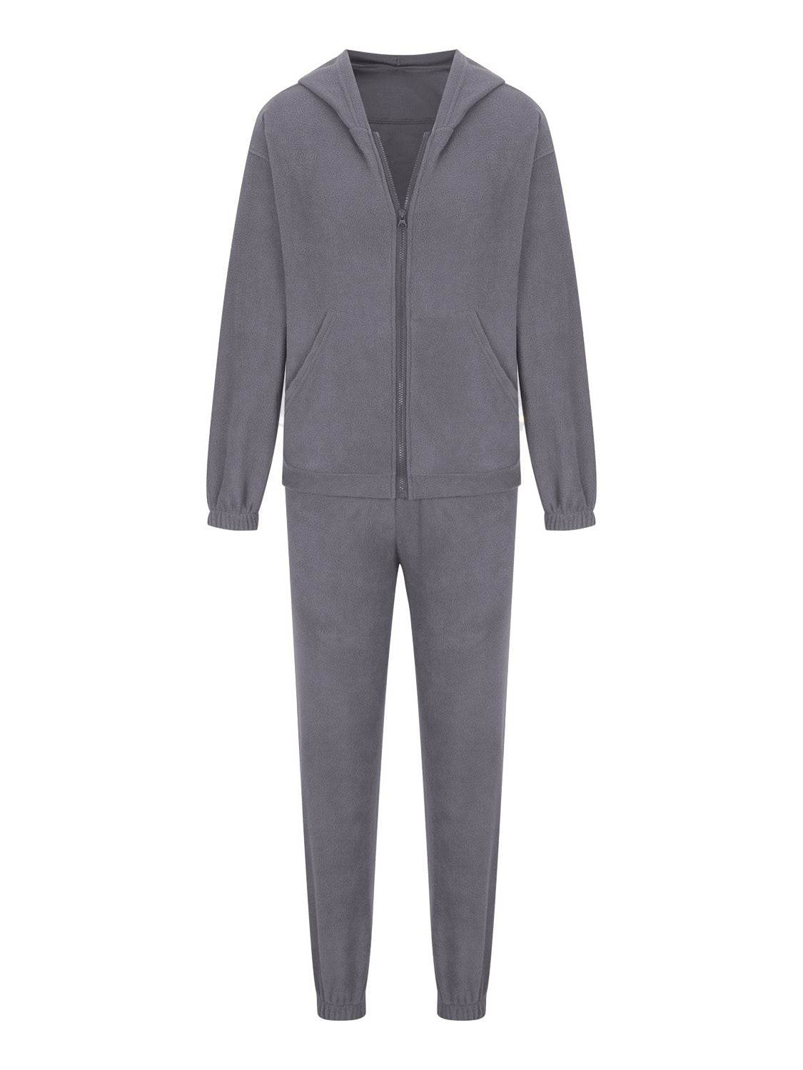 Zip Up Long Sleeve Hoodie and Joggers Set - Delanoir