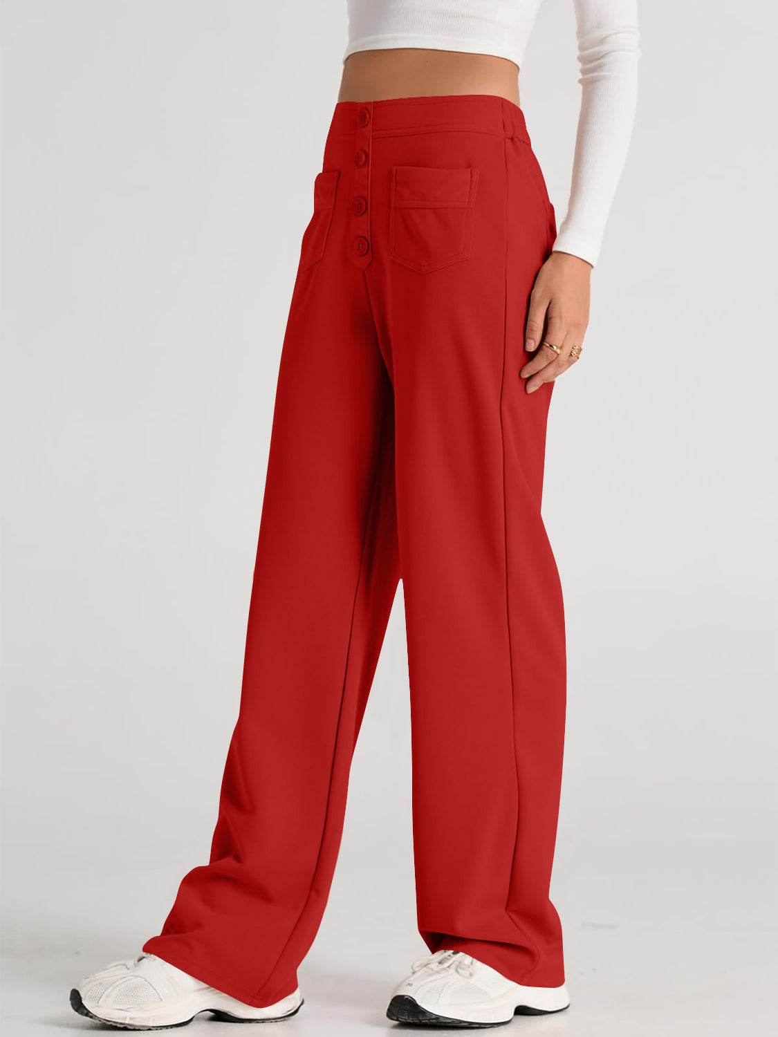 High Waist Wide Leg Pants - Delanoir