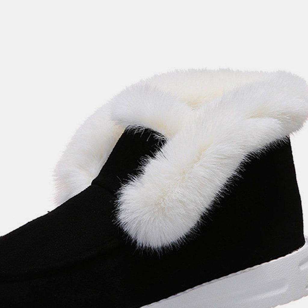 Furry Suede Snow Boots - Delanoir