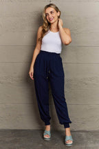 Tied Long Joggers with Pockets - Delanoir