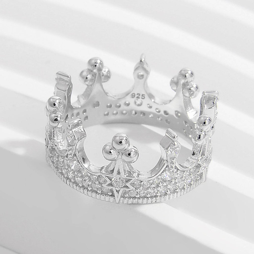 Crown Shape Zircon 925 Sterling Silver Ring - Delanoir