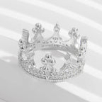Crown Shape Zircon 925 Sterling Silver Ring - Delanoir