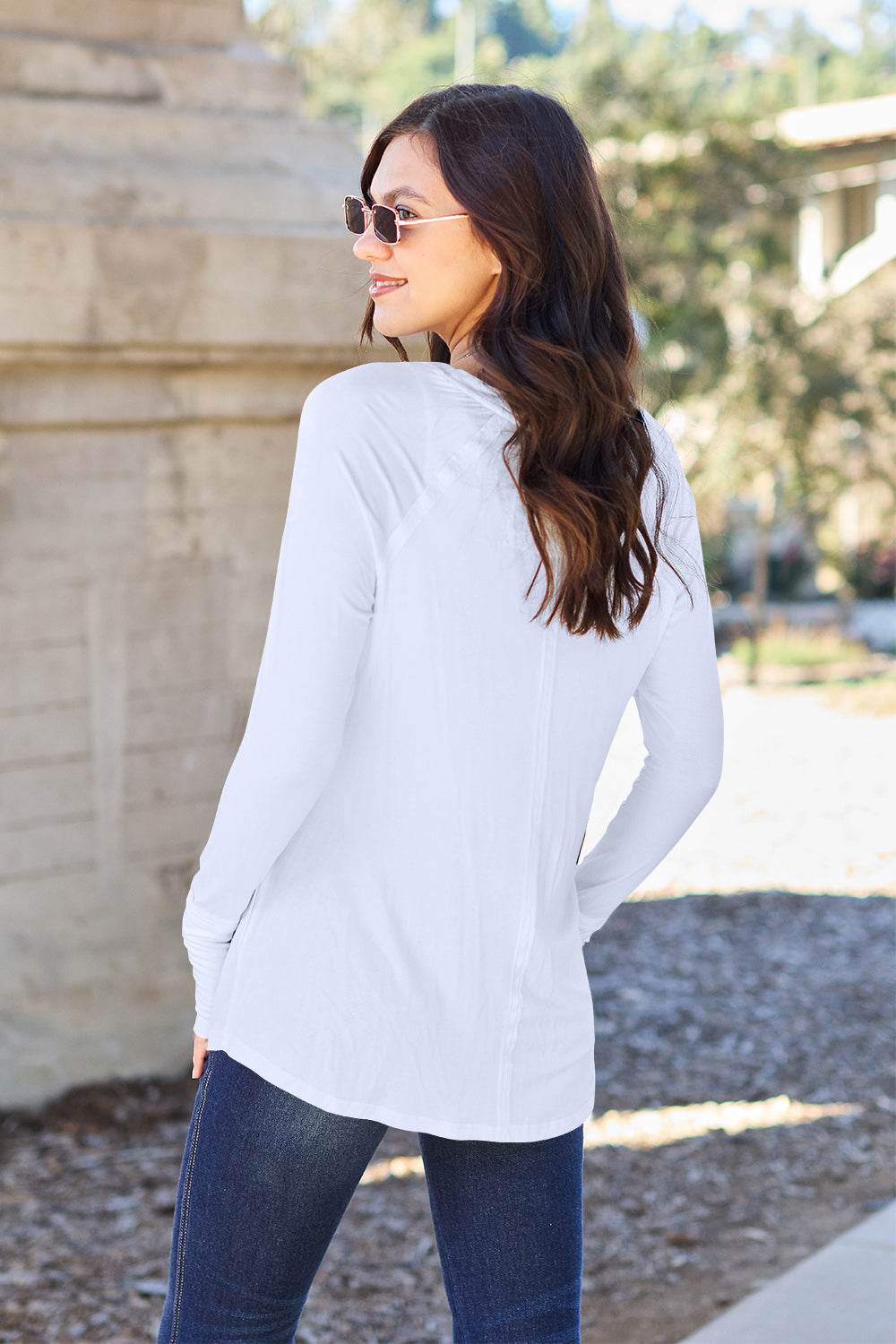 Basic Bae Full Size Round Neck Long Sleeve T-Shirt - Delanoir