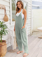 V-Neck Spaghetti Strap Jumpsuit - Delanoir