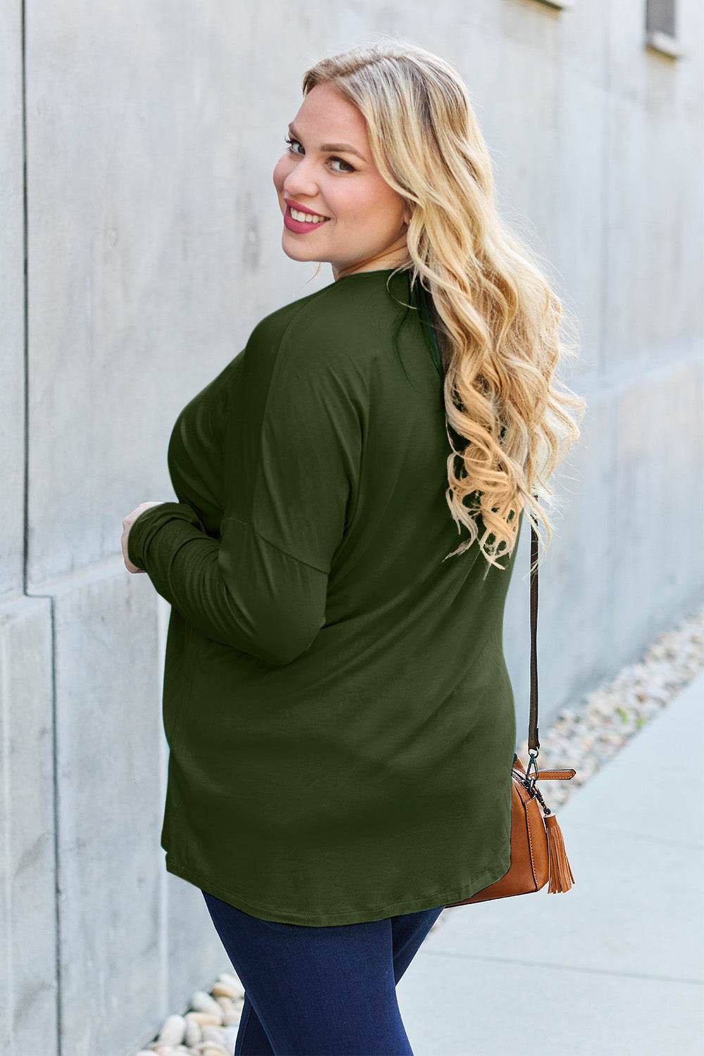 Basic Bae Full Size Round Neck Dropped Shoulder T-Shirt - Delanoir