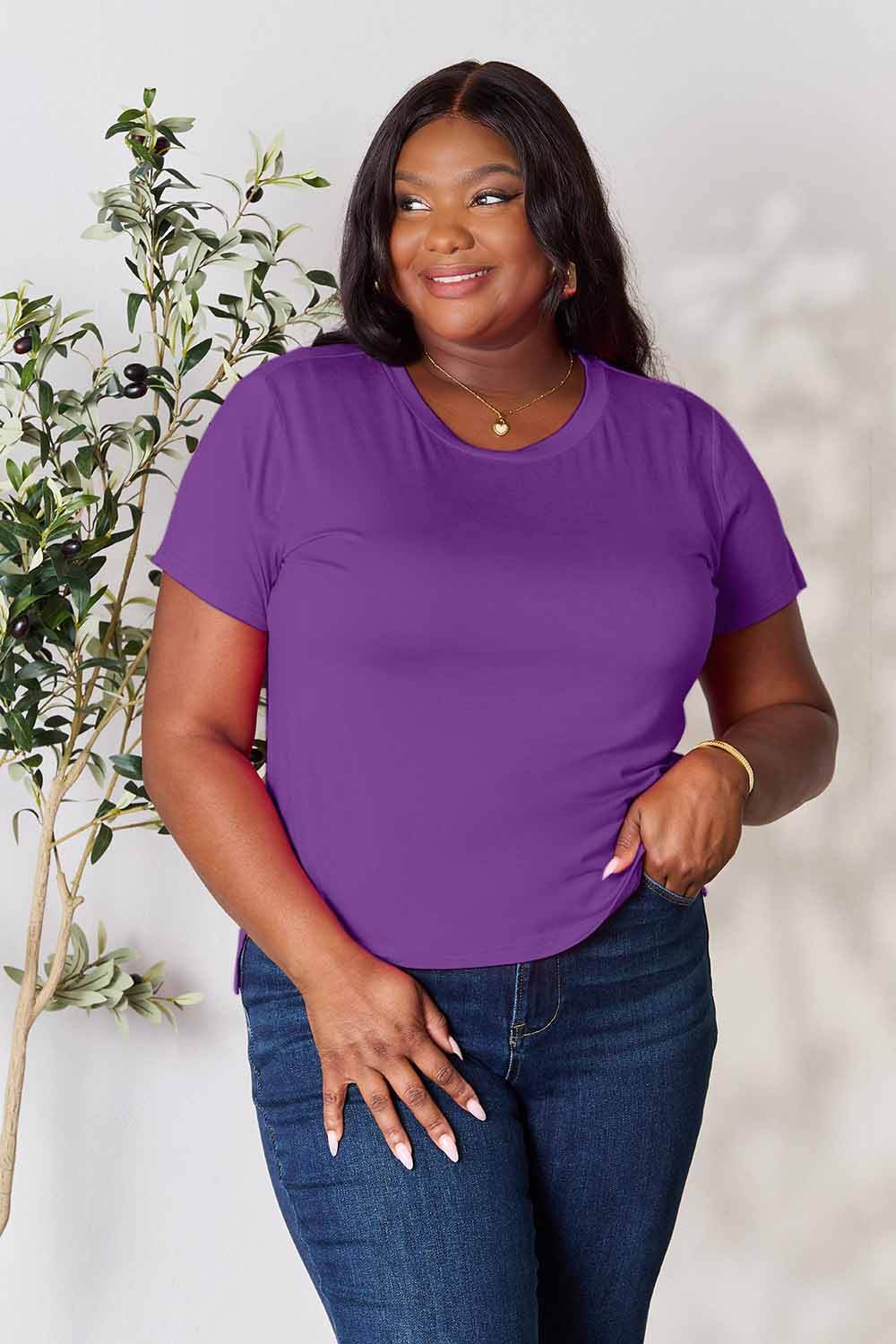 Basic Bae Full Size Round Neck Short Sleeve T-Shirt - Delanoir
