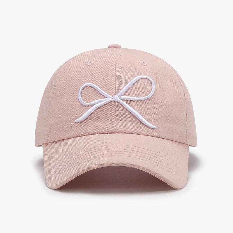 Bow Embroidered Cotton Baseball Cap - Delanoir