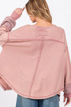 SAGE + FIG Peace Sign Mineral Wash Terry Top - Delanoir