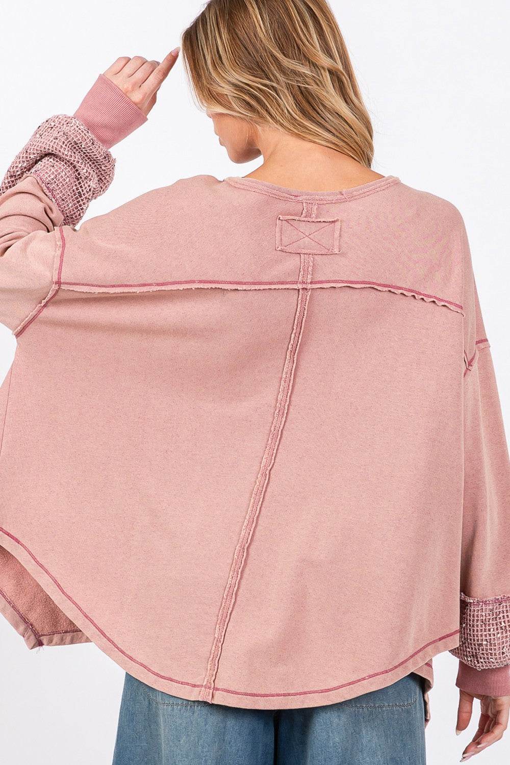 SAGE + FIG Peace Sign Mineral Wash Terry Top - Delanoir